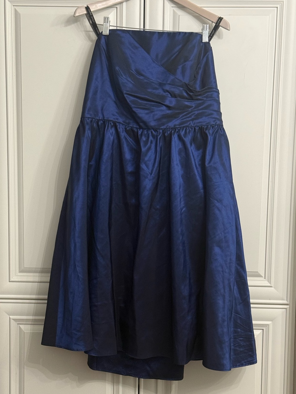 Alfred Angelo Size 18W Navy Taffeta Strapless Mini Dress Party Prom Bridesmaid